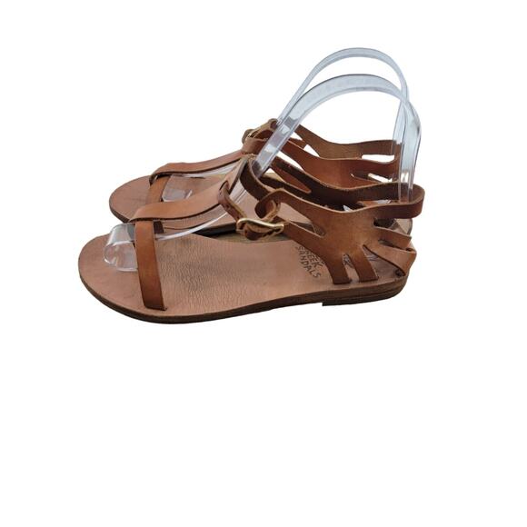 Ancient Greek Sandals Womens Sandals British Tan Leather Size 36 6 US Gladiator - Picture 4 of 11